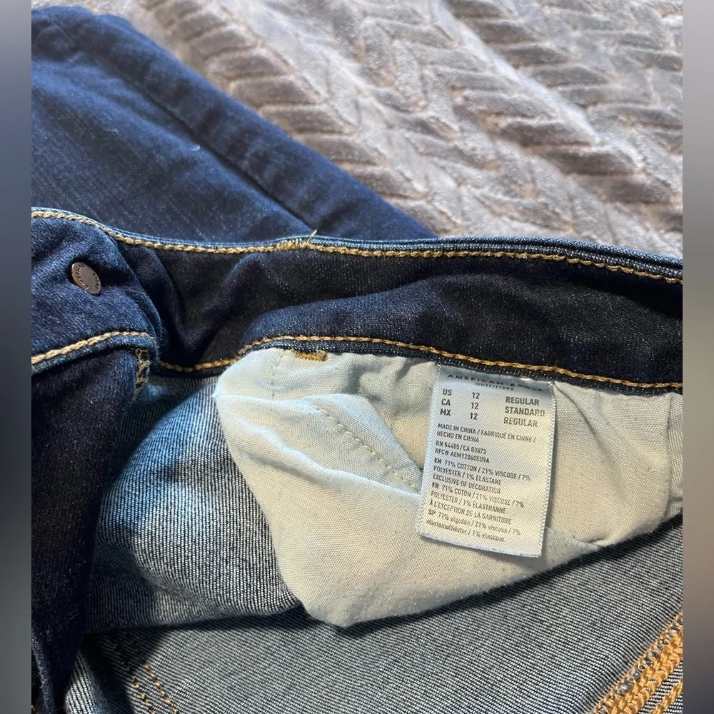 American Eagle Outfitters Dark Indigo Stretch Skinny Jeans 12 - Picture 5 of 5